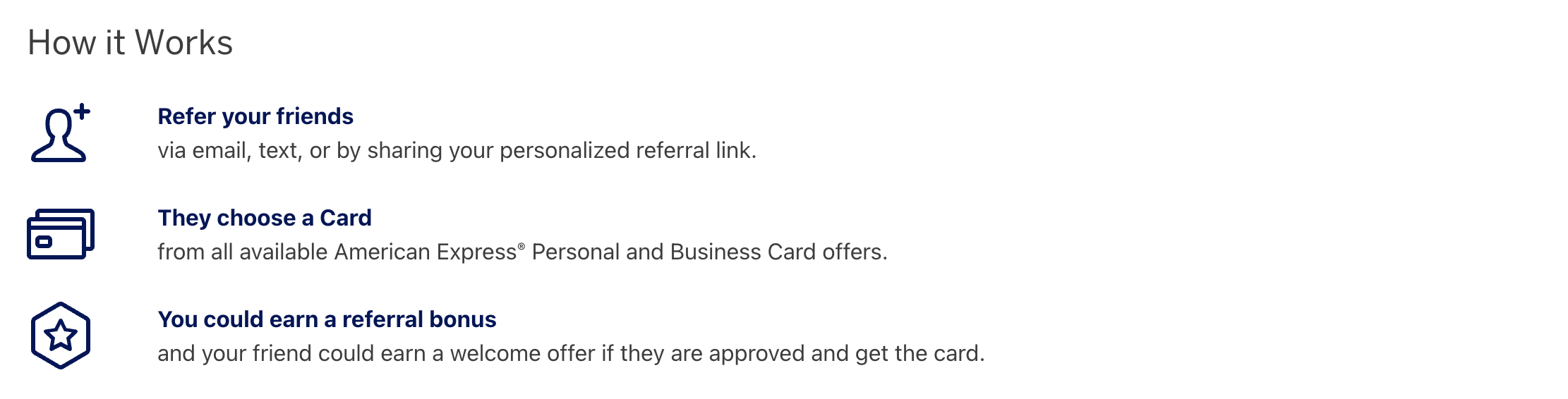 Amex Refer a Friend website
